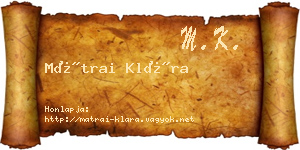 Mátrai Klára névjegykártya